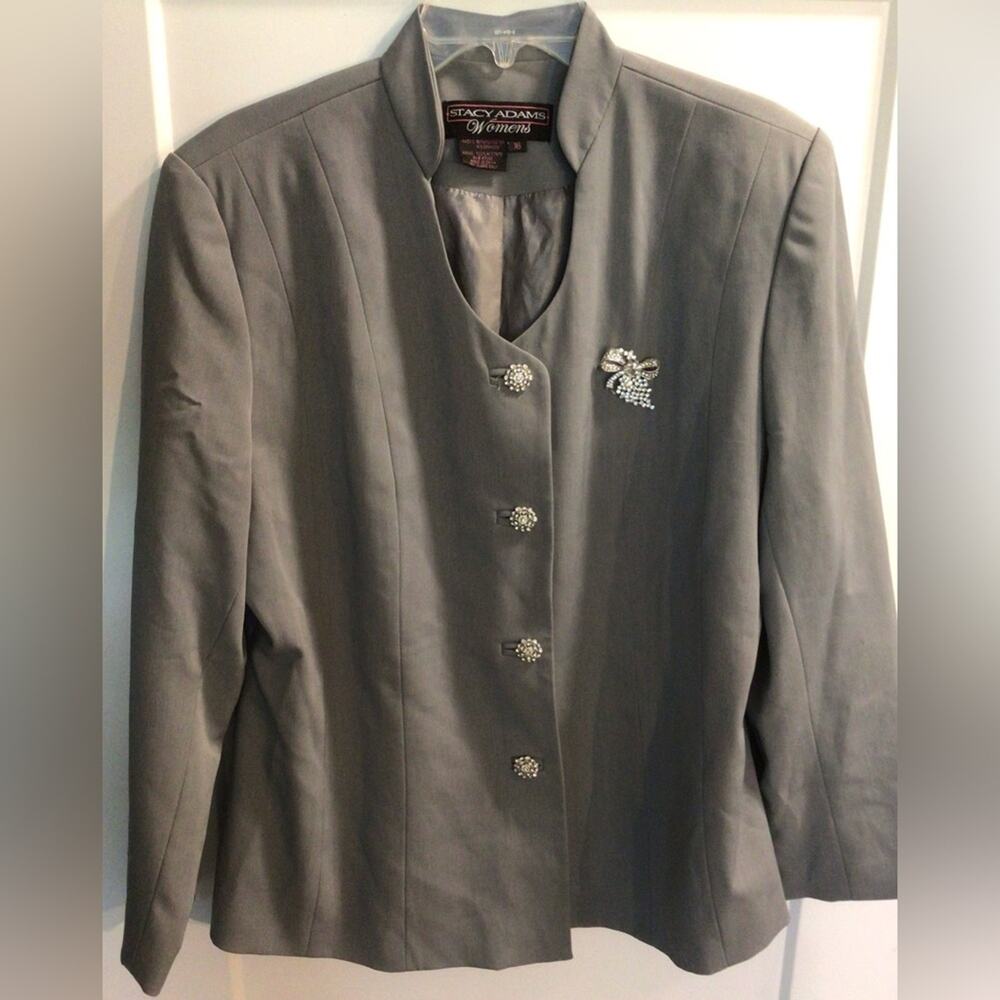 Stacy Adams ladies gray blazer jacket size 16